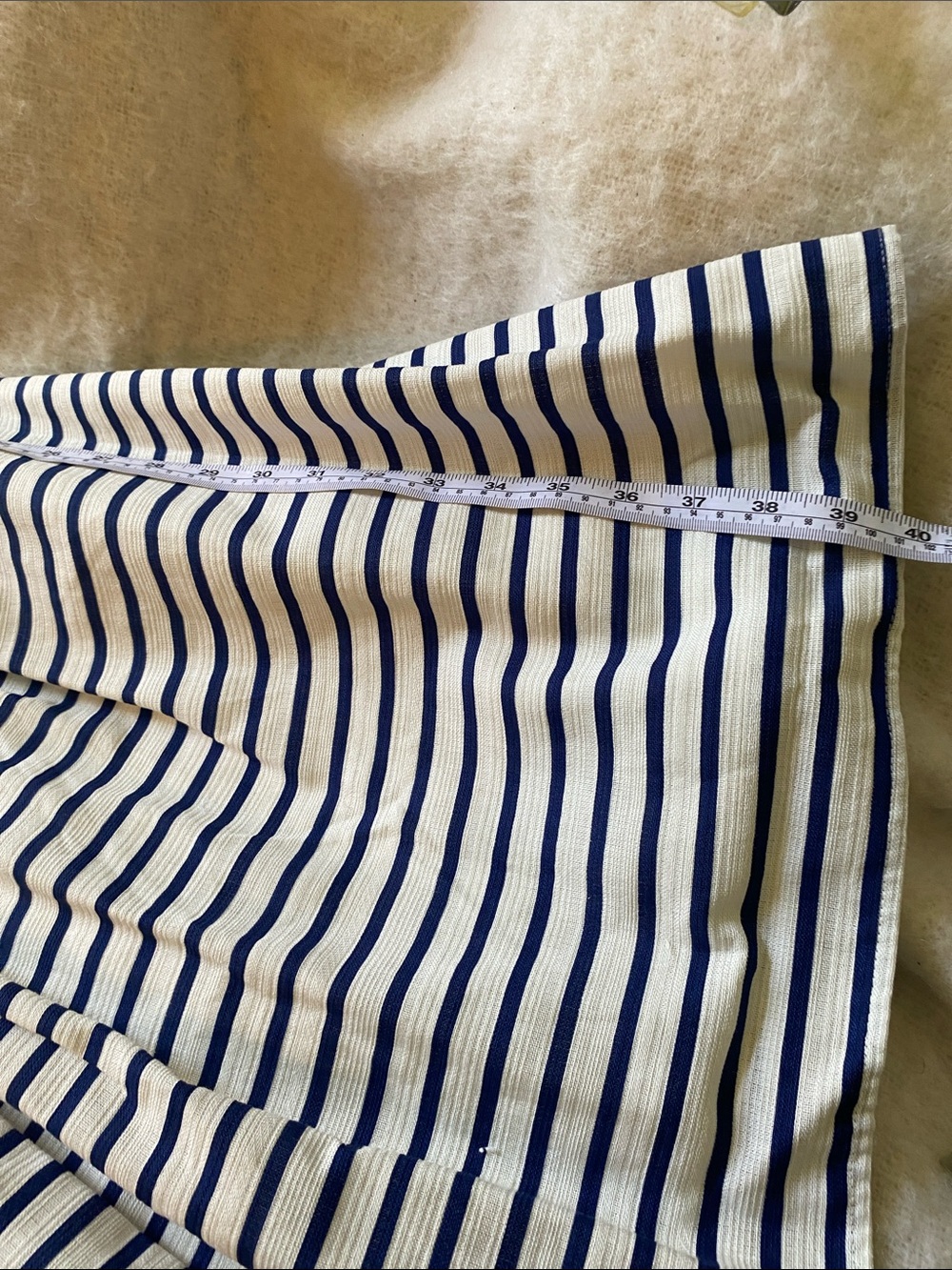 Tiana B. Navy and White Striped Sleeveless Midi Dress with Coral Belt size 16 - Picture 9 of 9